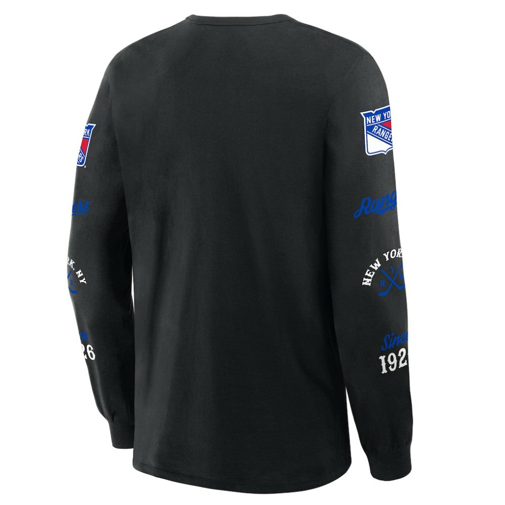New York Rangers Fanatics Boxed In Legacy Long Sleeve T-Shirt Black