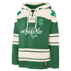 Alexander Ovechkin Washington Capitals '47 St. Patrick's Day Player Name & Number Lacer Pullover Hoodie Kelly Green