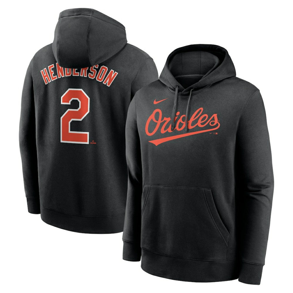 Gunnar Henderson Baltimore Orioles Player Name & Number Club Fleece Pullover Hoodie Black | Nike