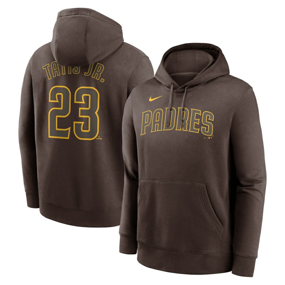 Fernando Tatis Jr. San Diego Padres Player Name & Number Club Fleece Pullover Hoodie Brown | Nike