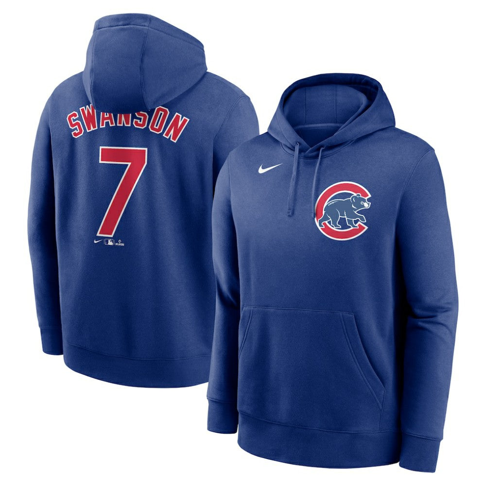 Dansby Swanson Chicago Cubs Player Name & Number Club Pullover Hoodie Royal | Nike