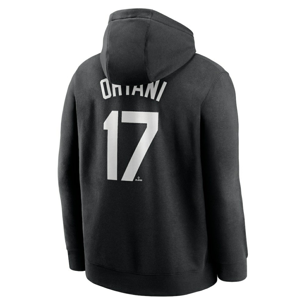 Shohei Ohtani Los Angeles Dodgers Player Name & Number Club Fleece Pullover Hoodie Black | Nike