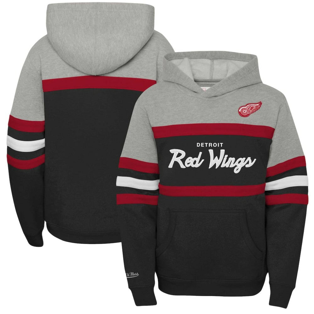 Detroit Red Wings Mitchell & Ness Youth Head Coach Pullover Hoodie Black