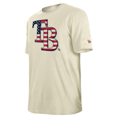 Tampa Bay Rays Americana Flag Fill T-Shirt Cream | New Era