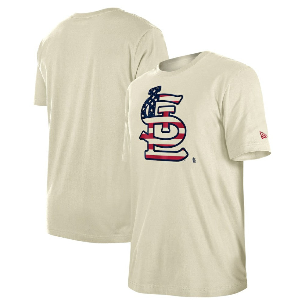 St. Louis Cardinals Americana Flag Fill T-Shirt Cream | New Era