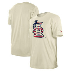 St. Louis Cardinals Americana Flag Fill T-Shirt Cream | New Era