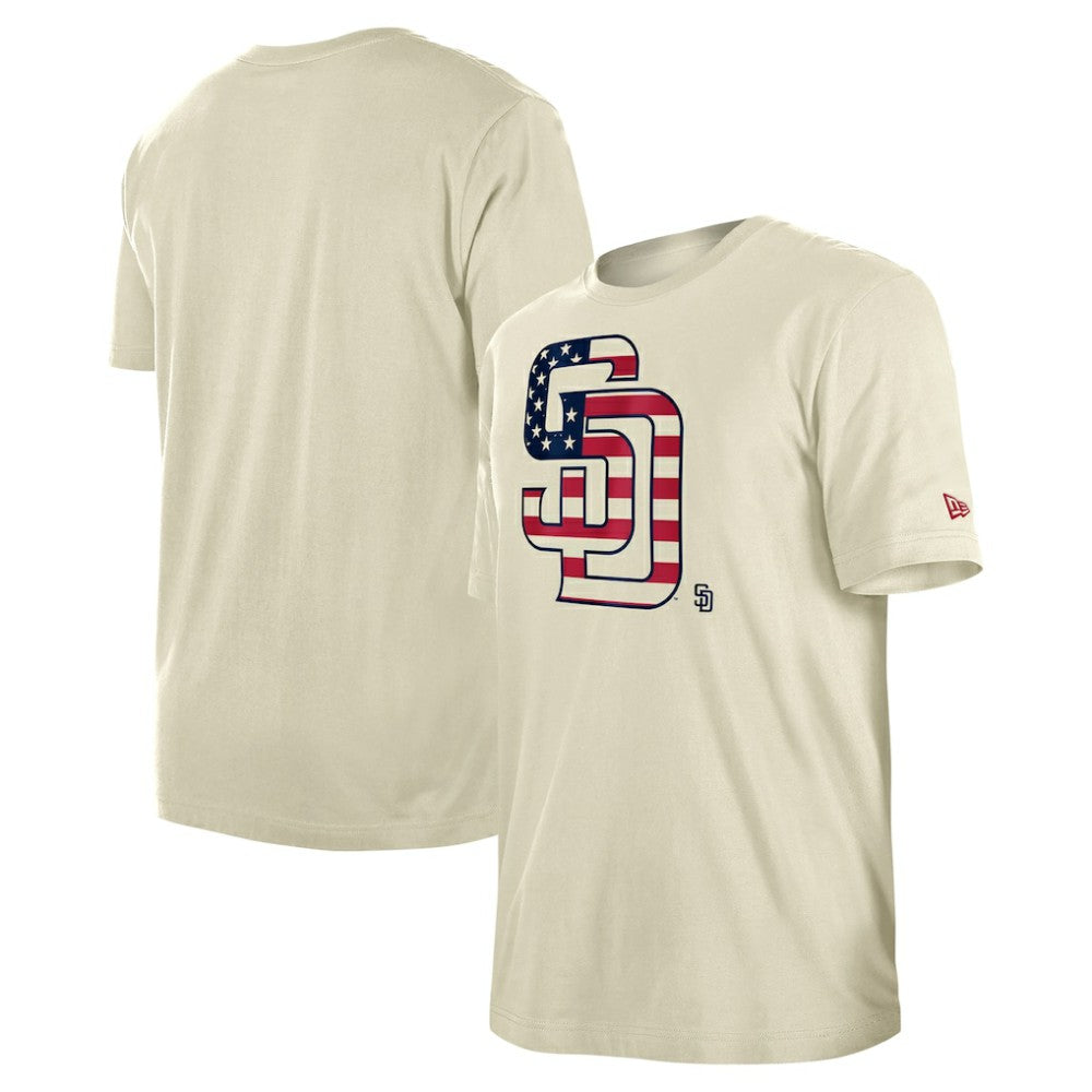 San Diego Padres Americana Flag Fill T-Shirt Cream | New Era