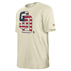San Diego Padres Americana Flag Fill T-Shirt Cream | New Era