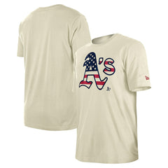 Athletics Americana Flag Fill T-Shirt Cream | New Era