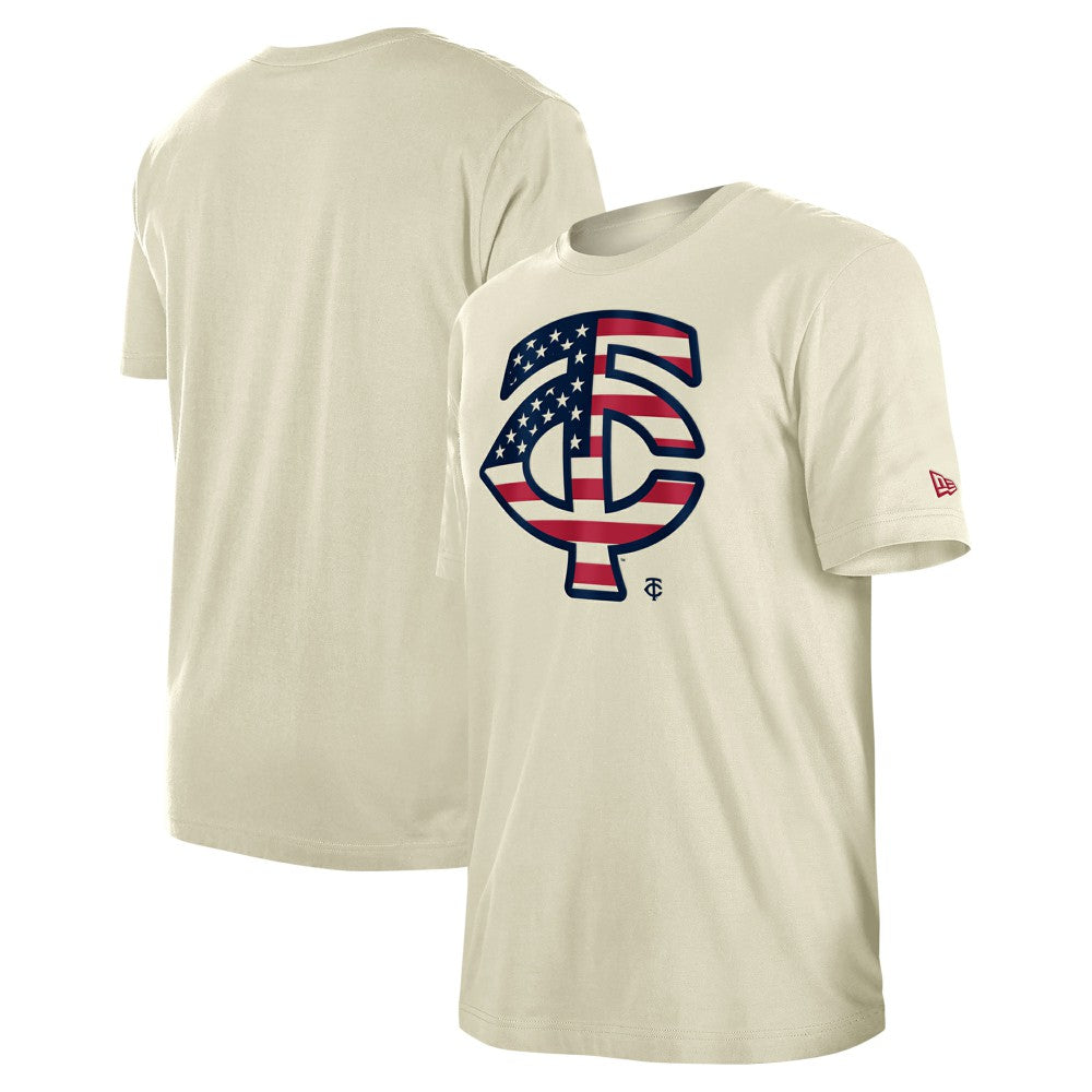Minnesota Twins Americana Flag Fill T-Shirt Cream | New Era