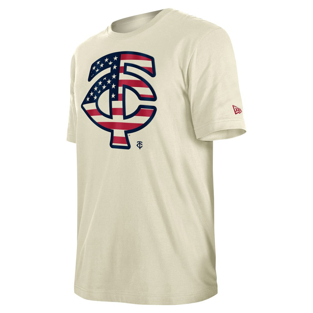 Minnesota Twins Americana Flag Fill T-Shirt Cream | New Era