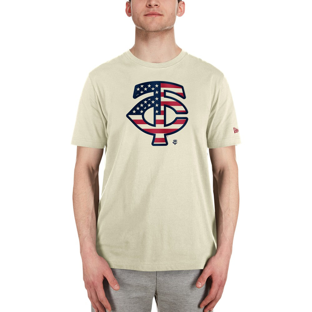 Minnesota Twins Americana Flag Fill T-Shirt Cream | New Era