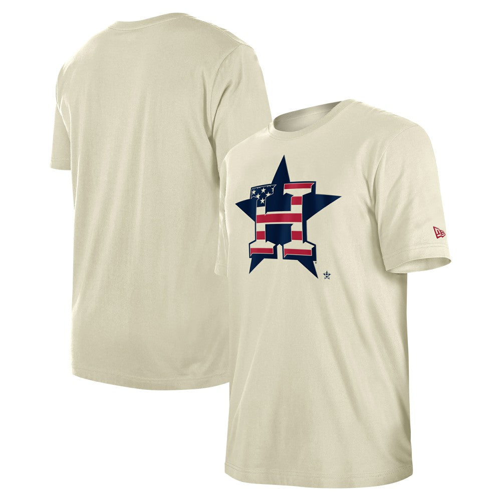 Houston Astros Americana Flag Fill T-Shirt Cream | New Era