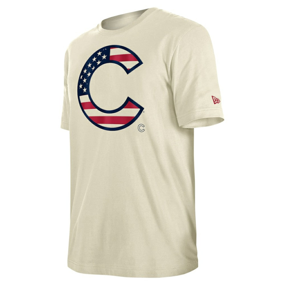 Chicago Cubs Americana Flag Fill T-Shirt Cream | New Era