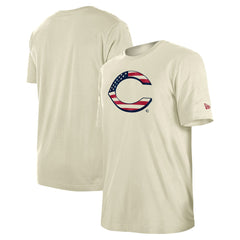 Cincinnati Reds Americana Flag Fill T-Shirt Cream | New Era