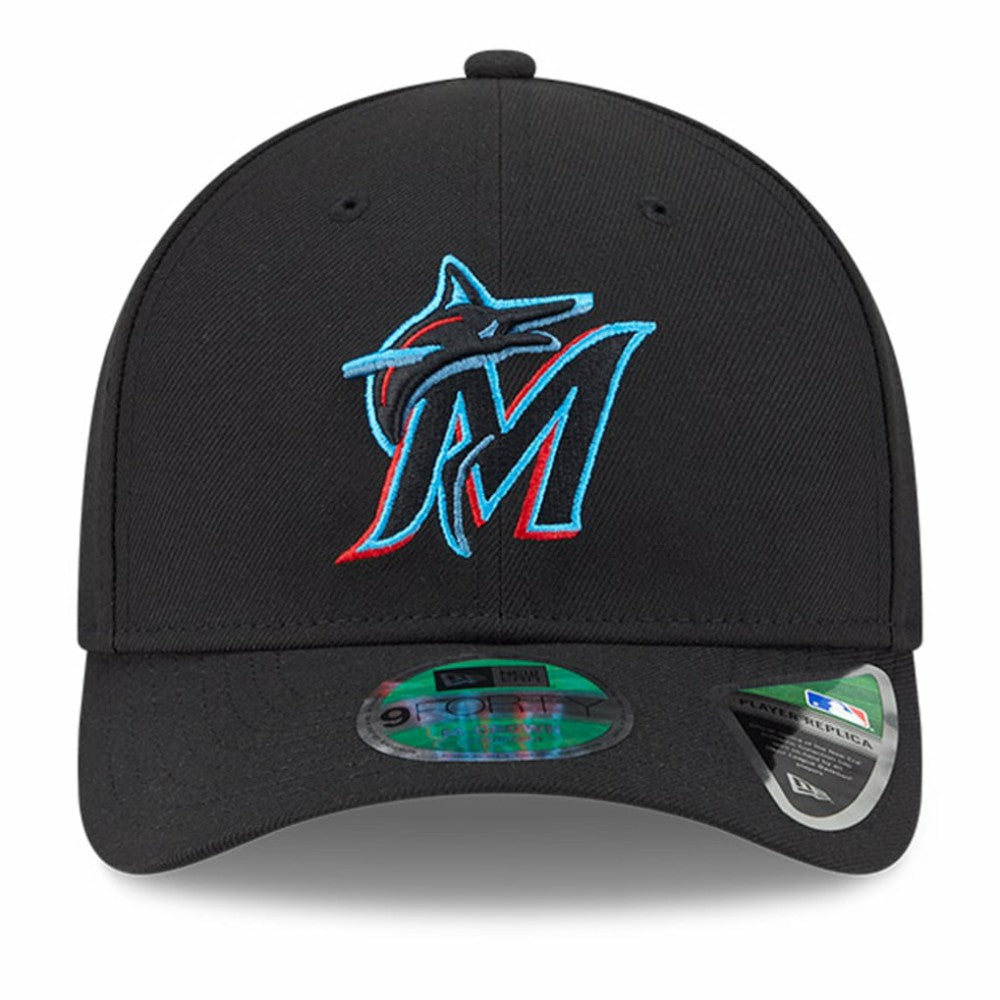 Miami Marlins Player Replica 9FORTY Adjustable Hat Black | New Era