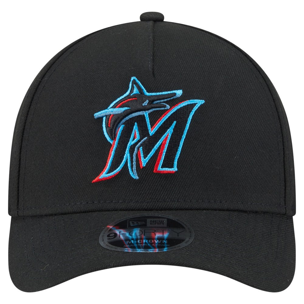 Miami Marlins 9FORTY M-Crown Adjustable Hat Black | New Era