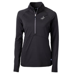 Los Angeles Dodgers Cutter & Buck Women's Adapt Eco Knit Stretch Recycled Half-Zip DryTec Top Black