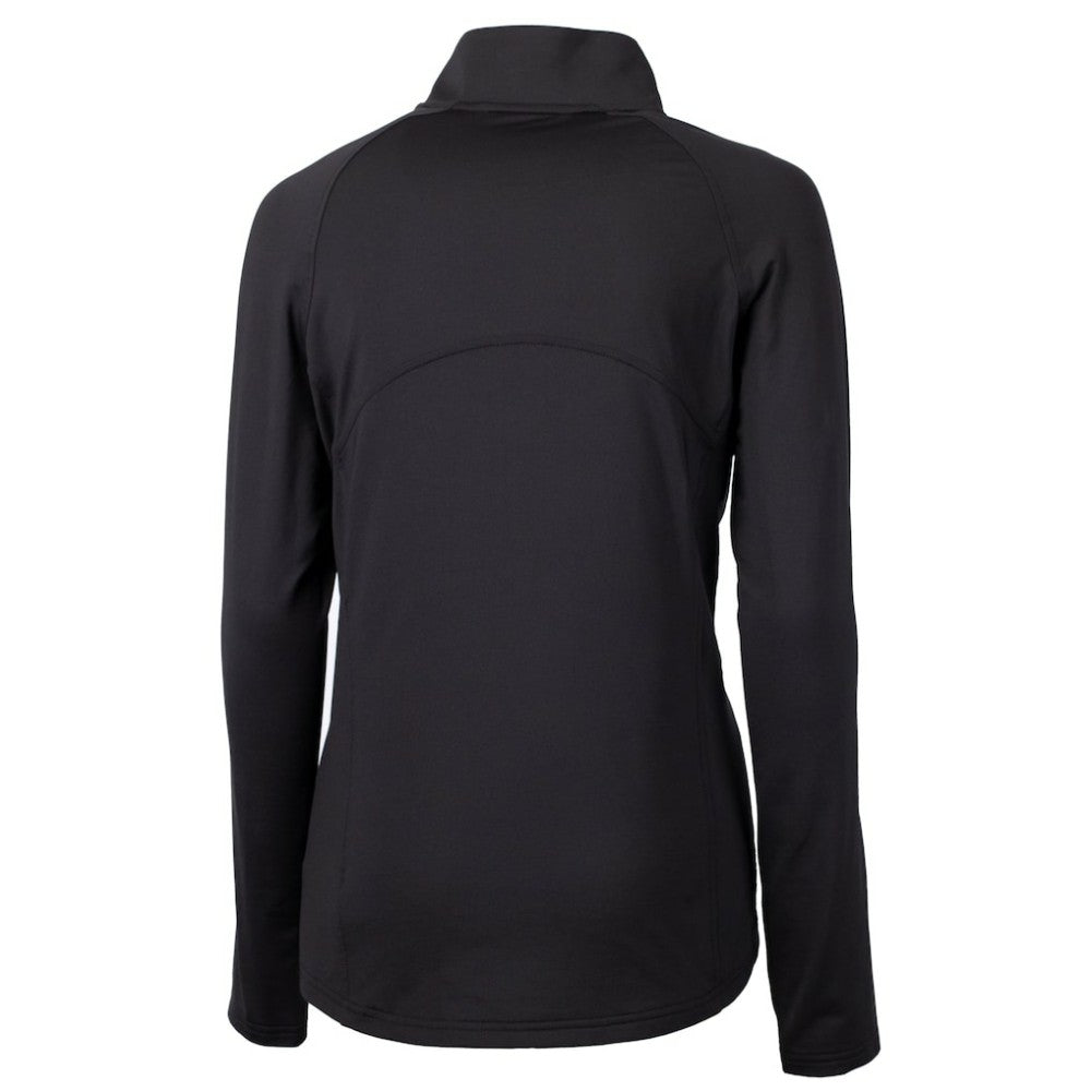 Los Angeles Dodgers Cutter & Buck Women's Adapt Eco Knit Stretch Recycled Half-Zip DryTec Top Black