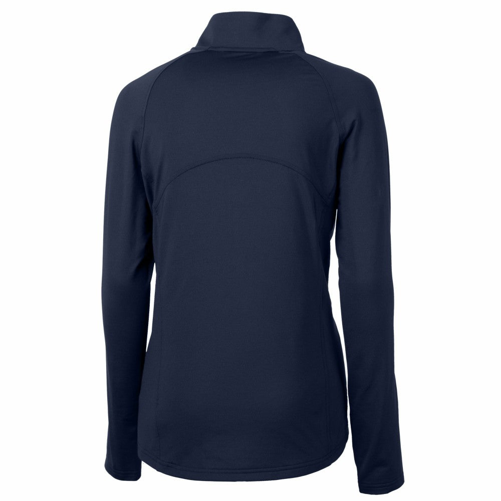 New York Mets Cutter & Buck Women's Adapt Eco Knit Stretch Recycled Half-Zip DryTec Top Navy