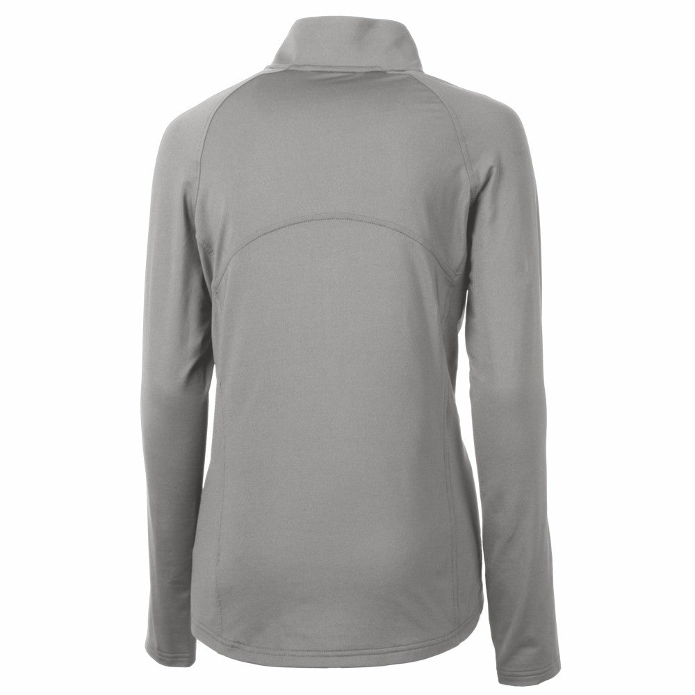Cleveland Guardians Cutter & Buck Women's Adapt Eco Knit Stretch Recycled Half-Zip DryTec Top Gray