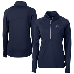 St. Louis Cardinals Cutter & Buck Women's Adapt Eco Knit Stretch Recycled Half-Zip DryTec Top Navy