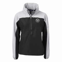 New York Mets Cutter & Buck Women's Charter Eco Recycled Half-Zip Anorak Jacket Black/Gray