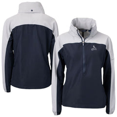 St. Louis Cardinals Cutter & Buck Women's Charter Eco Recycled Half-Zip Anorak Jacket Navy/Gray