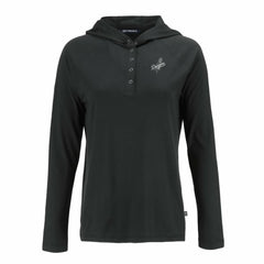 Los Angeles Dodgers Cutter & Buck Women's Coastline Epic Comfort Eco Recycled Raglan Long Sleeve Hoodie T-Shirt Black