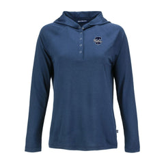 Philadelphia Phillies Cutter & Buck Women's Coastline Epic Comfort Eco Recycled Raglan Long Sleeve Hoodie T-Shirt Navy