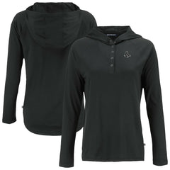 Boston Red Sox Cutter & Buck Women's Coastline Epic Comfort Eco Recycled Raglan Long Sleeve Hoodie T-Shirt Black