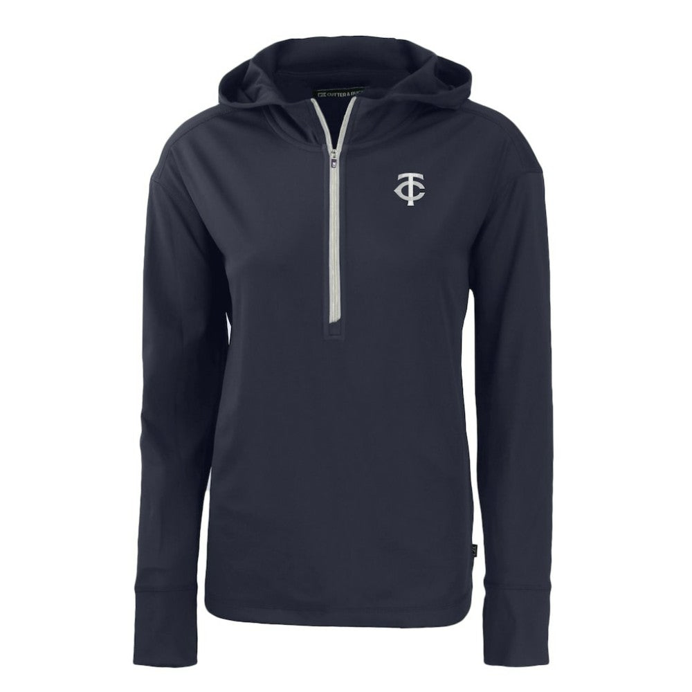 Minnesota Twins Cutter & Buck Women's Daybreak Eco Recycled Half-Zip Hoodie Navy