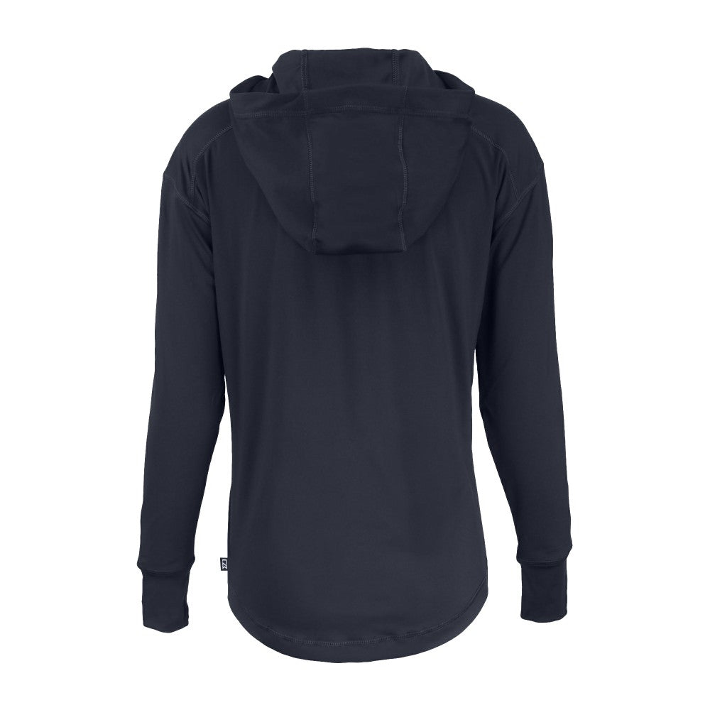 New York Mets Cutter & Buck Women's Daybreak Eco Recycled Half-Zip Hoodie Navy