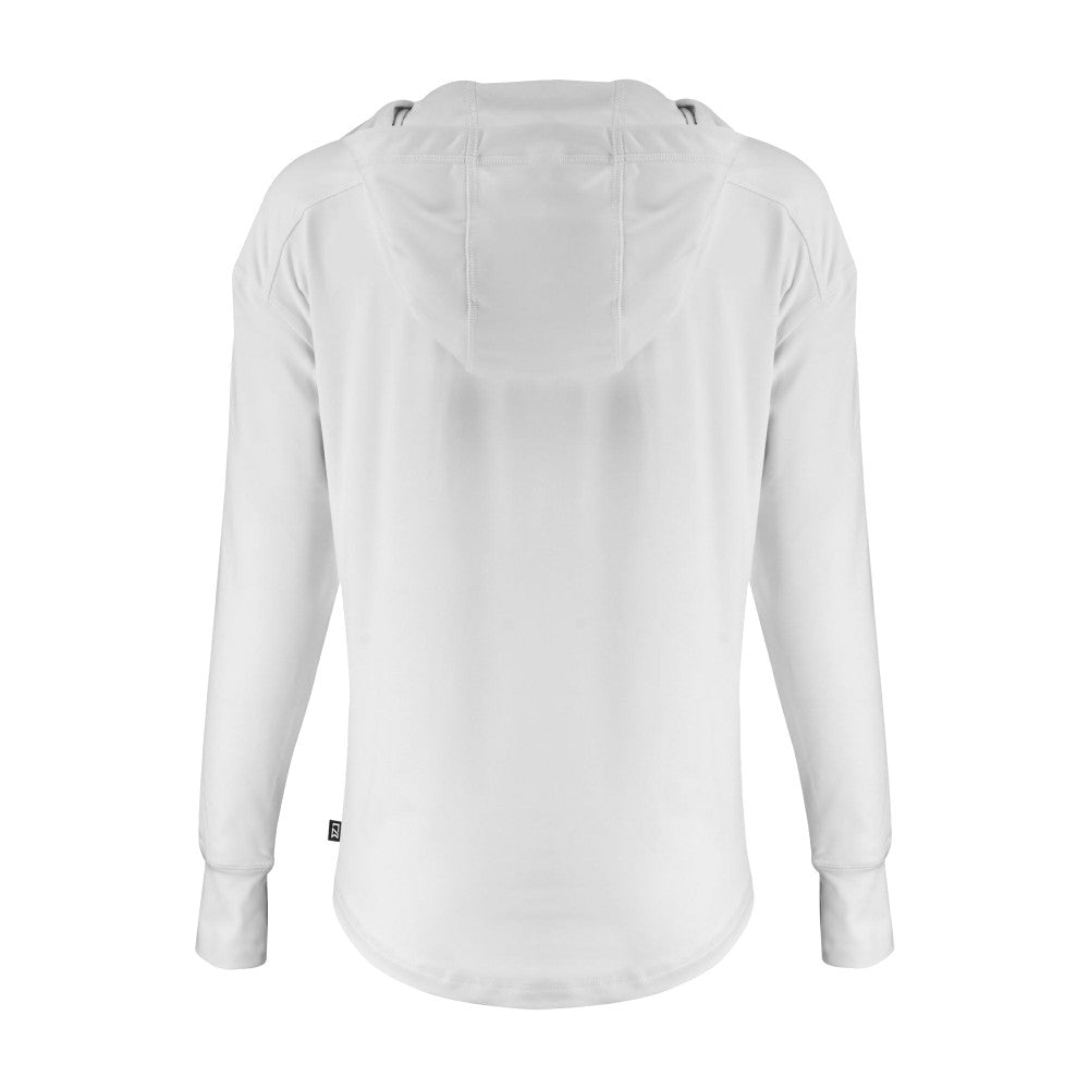 New York Mets Cutter & Buck Women's Daybreak Eco Recycled Half-Zip Hoodie White