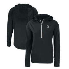 Baltimore Orioles Cutter & Buck Women's Daybreak Eco Recycled Half-Zip Hoodie Black