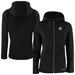 New York Yankees Cutter & Buck Women's Evoke Eco Softshell Recycled Full-Zip Hoodie Jacket Black