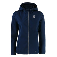 New York Yankees Cutter & Buck Women's Evoke Eco Softshell Recycled Full-Zip Hoodie Jacket Navy