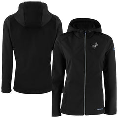 Los Angeles Dodgers Cutter & Buck Women's Evoke Eco Softshell Recycled Full-Zip Hoodie Jacket Black