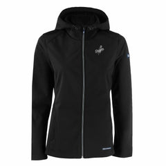 Los Angeles Dodgers Cutter & Buck Women's Evoke Eco Softshell Recycled Full-Zip Hoodie Jacket Black