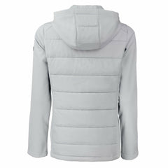 Detroit Tigers Cutter & Buck Women's Evoke Hybrid Eco Softshell Recycled Full-Zip Hooded Jacket Gray