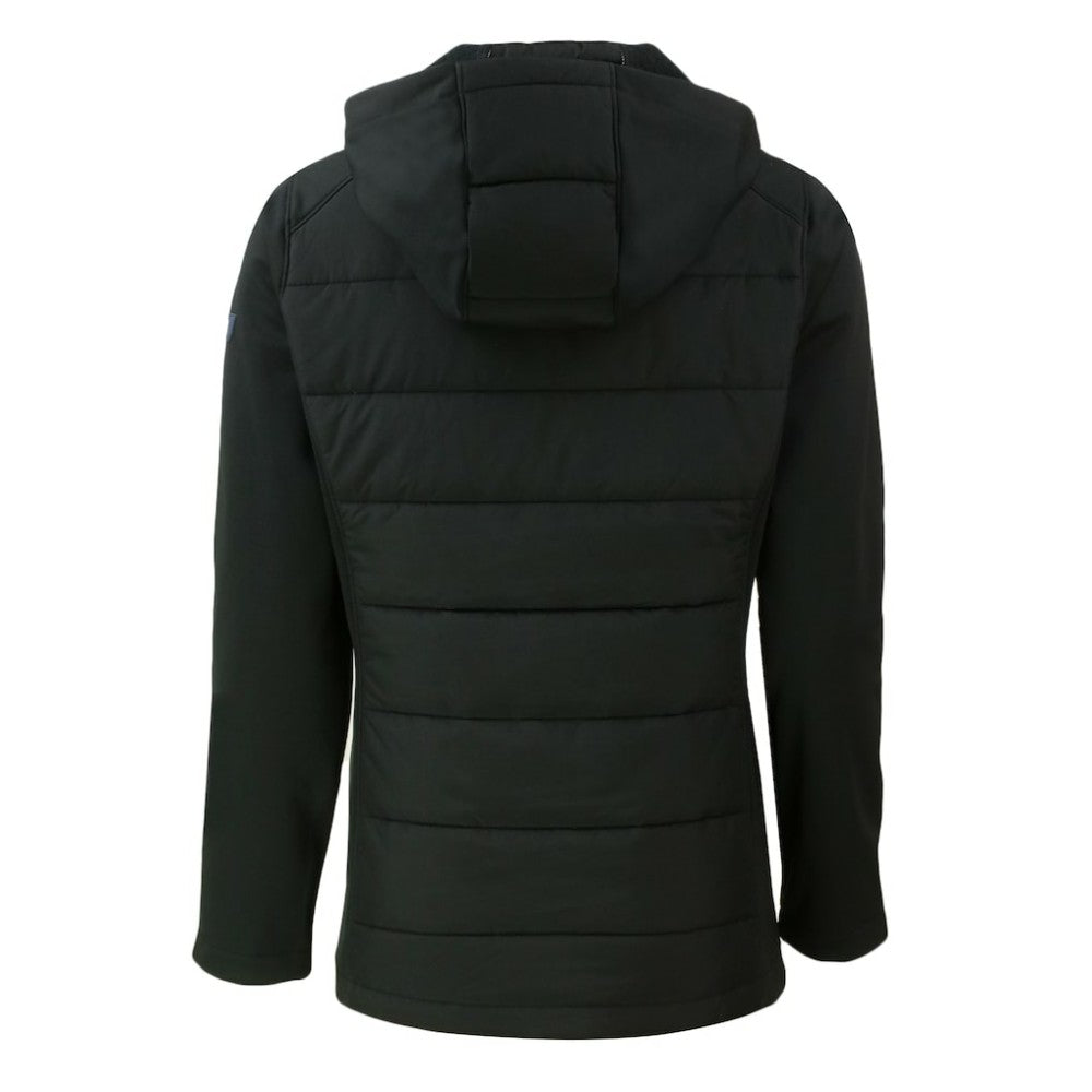 Los Angeles Dodgers Cutter & Buck Women's Evoke Hybrid Eco Softshell Recycled Full-Zip Hooded Jacket Black