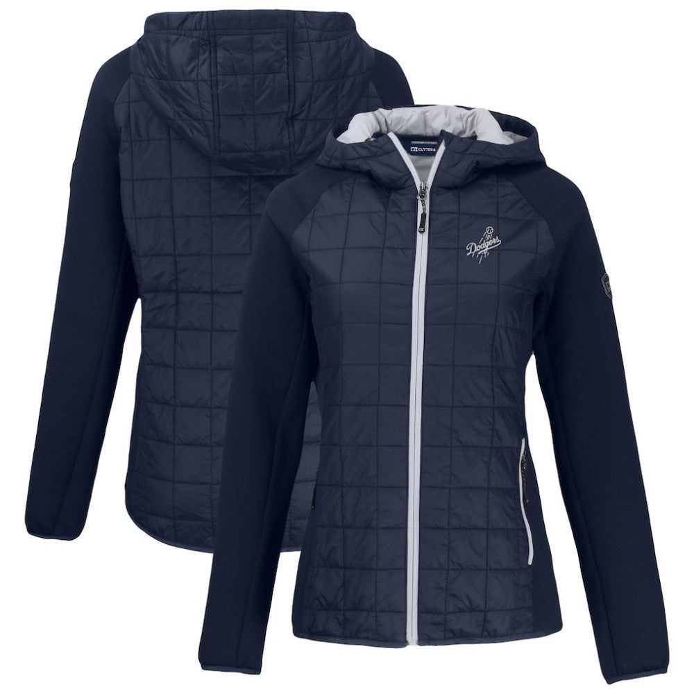 Los Angeles Dodgers Cutter & Buck Women's Rainier Primaloft Eco Full-Zip Hybrid Jacket Navy