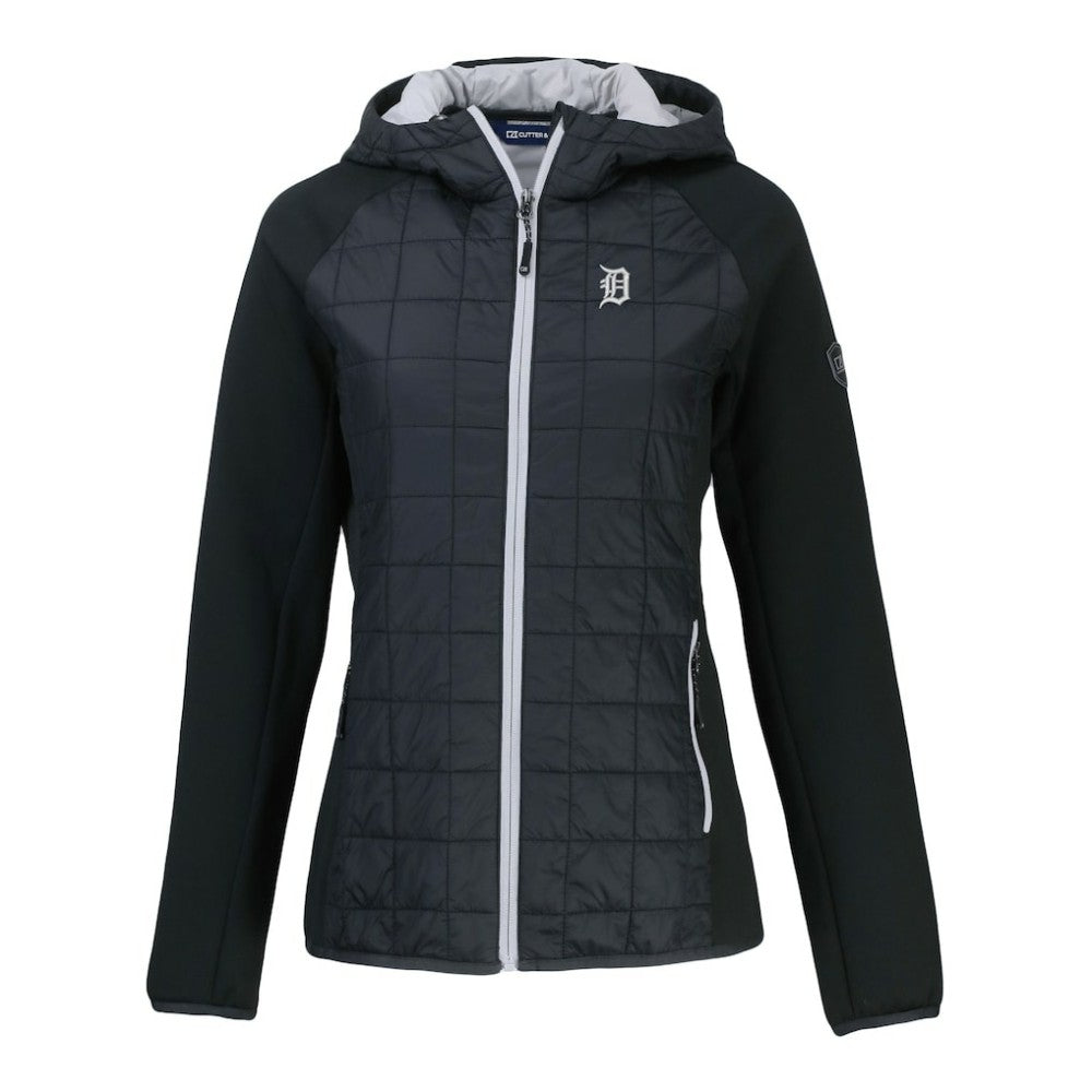 Detroit Tigers Cutter & Buck Women's Rainier Primaloft Eco Full-Zip Hybrid Jacket Black