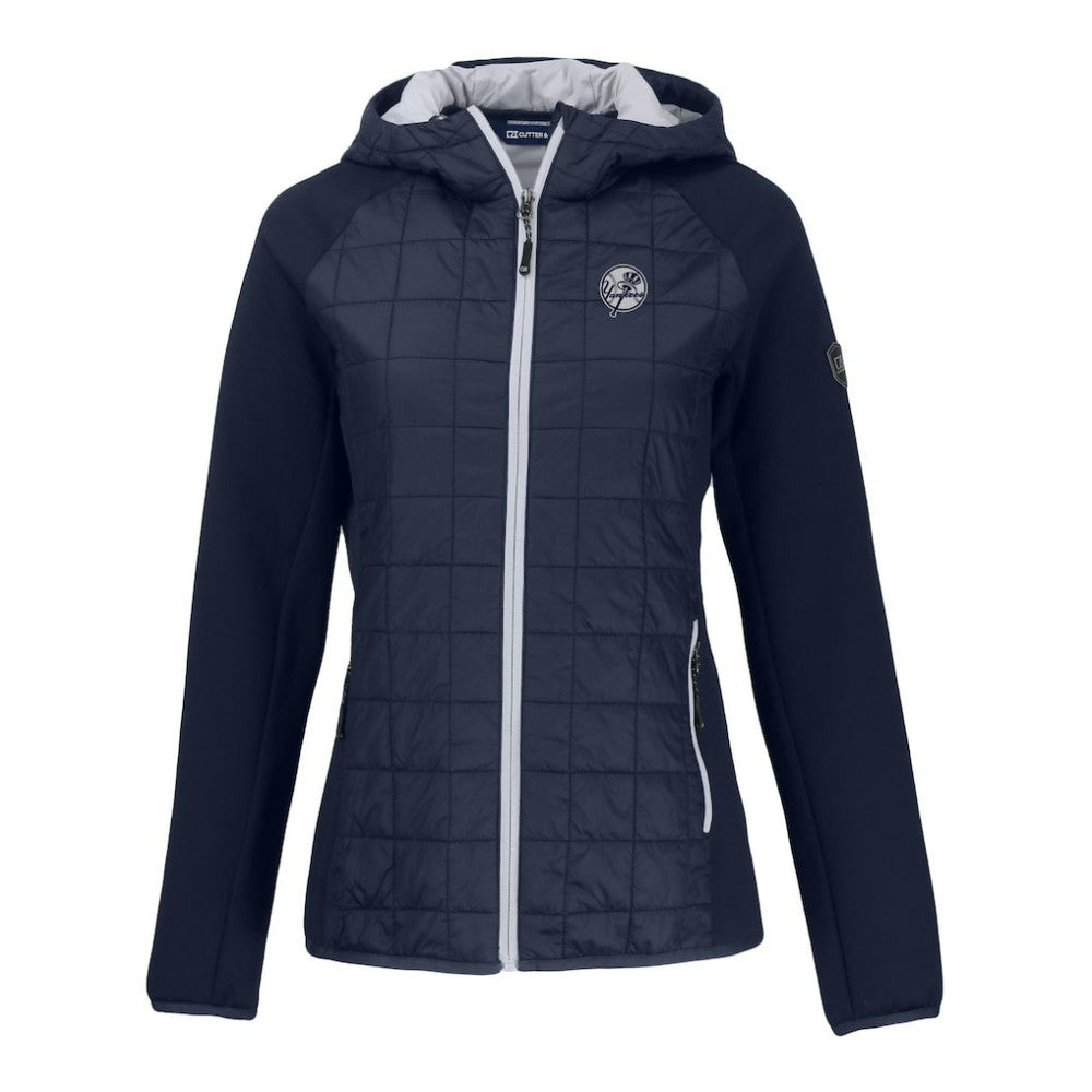 New York Yankees Cutter & Buck Women's Rainier Primaloft Eco Full-Zip Hybrid Jacket Navy