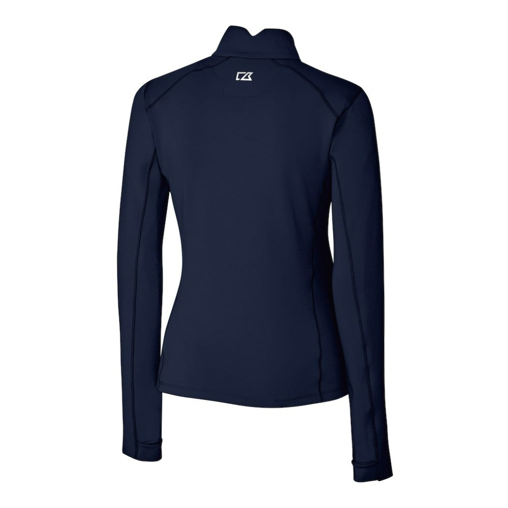 Detroit Tigers Cutter & Buck Women's Traverse Stretch Quarter-Zip Pullover Top Navy