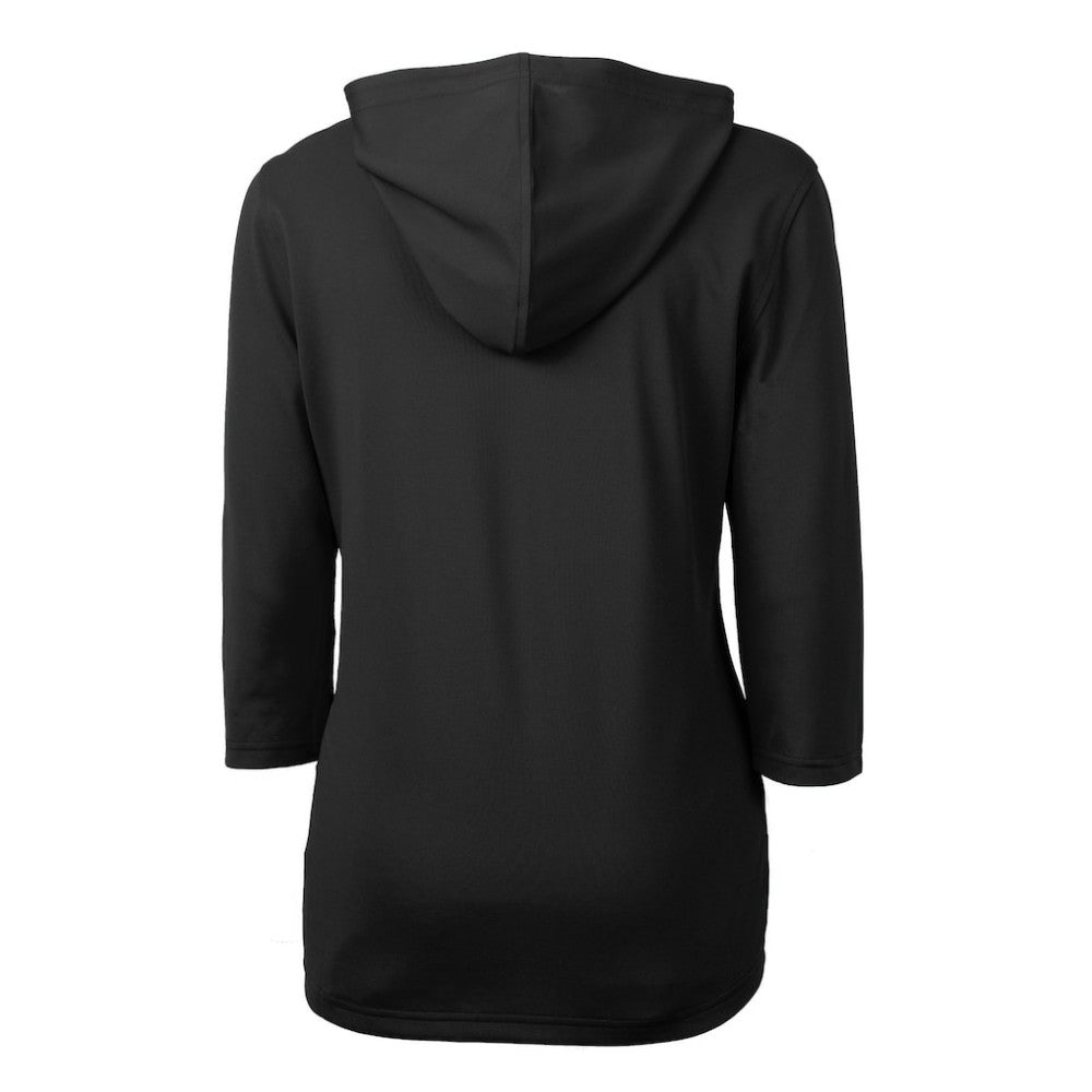 Boston Red Sox Cutter & Buck Women's Virtue Eco Pique Half-Zip 3/4 Sleeve Pullover Hoodie Black