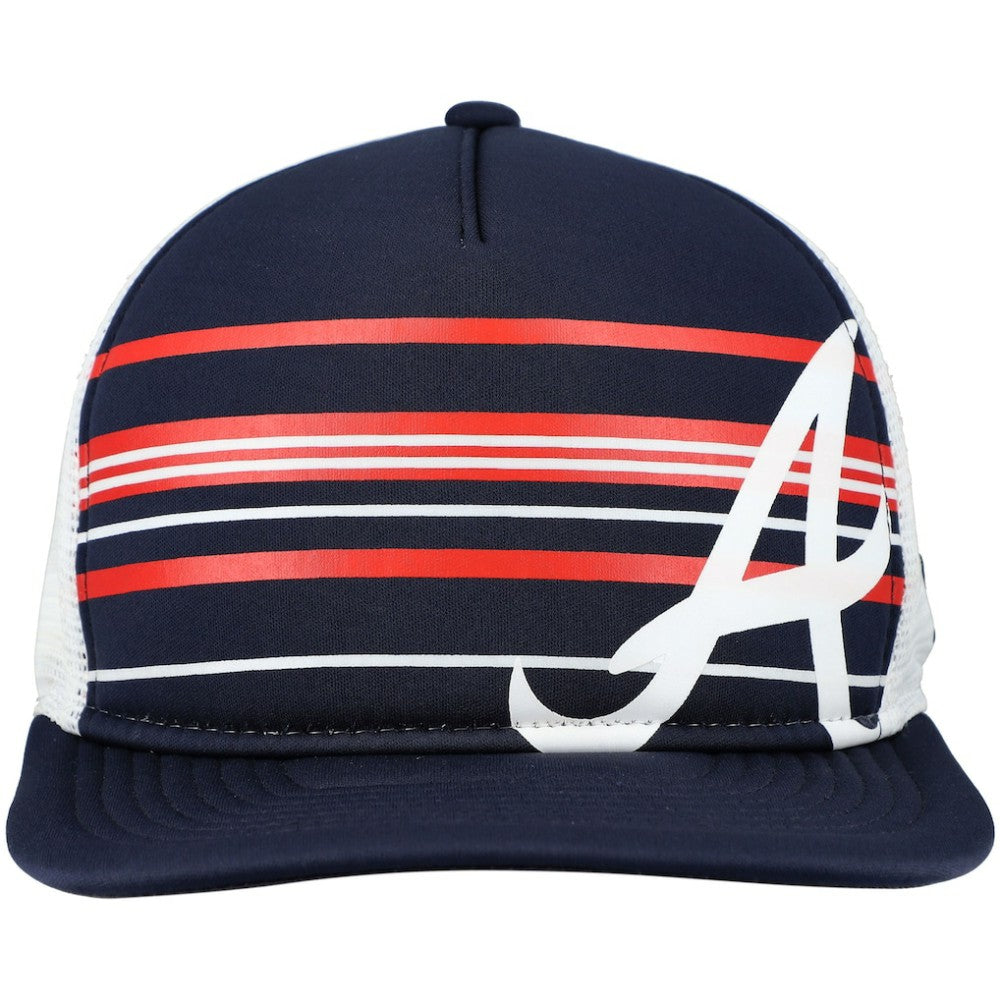 Atlanta Braves A-Frame Trucker 9FIFTY Snapback Hat Navy | New Era