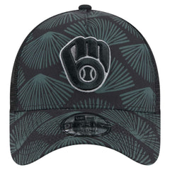 Milwaukee Brewers 9FORTY A-Frame Trucker Adjustable Hat Black | New Era