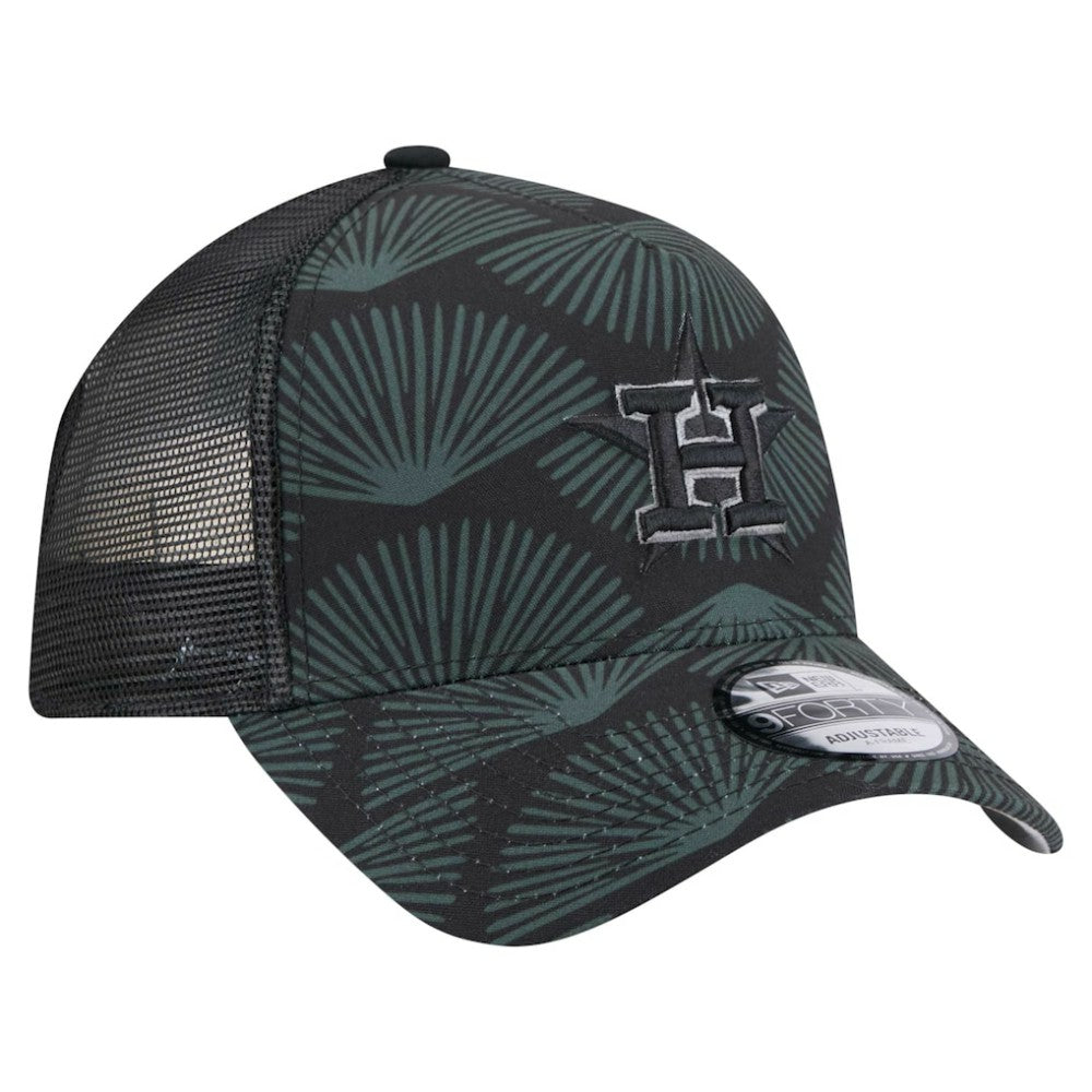 Houston Astros 9FORTY A-Frame Trucker Adjustable Hat Black | New Era