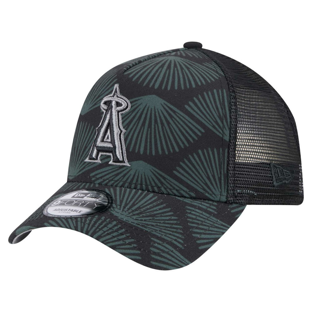 Los Angeles Angels 9FORTY A-Frame Trucker Adjustable Hat Black | New Era